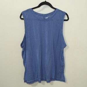 Avia Workout Tank Top Blue Sleeveless Sheer Lightweight Textured Women Size XXXL